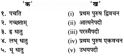 Class 10th Sanskrit व्याकरण धातु रूप-प्रकरण img 34t