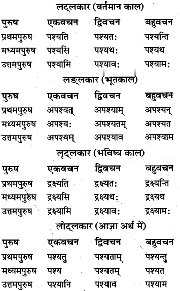 Class 10th Sanskrit व्याकरण धातु रूप-प्रकरण img 5